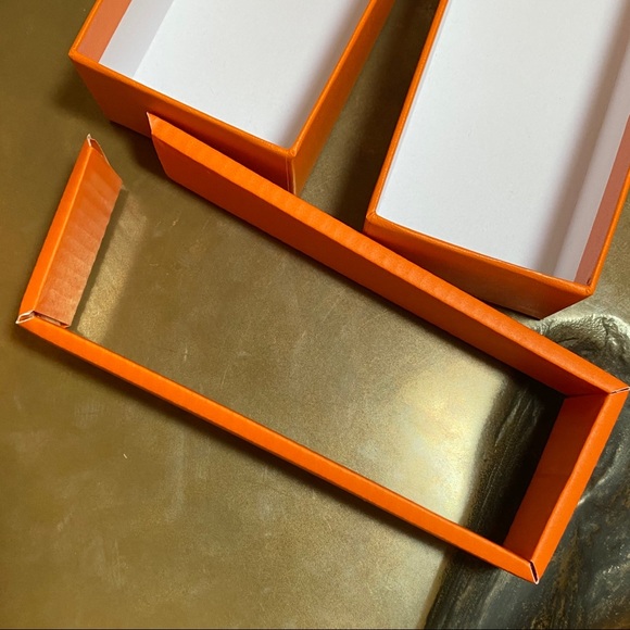 HERMES Paris Orange Box for Gift belt NEW 6" - Picture 5 of 7